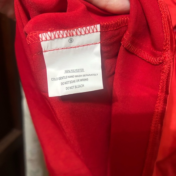Hello Molly Red Satin Twist Cutout Back Mini Party Dress Size Medium EUC - Picture 4 of 6